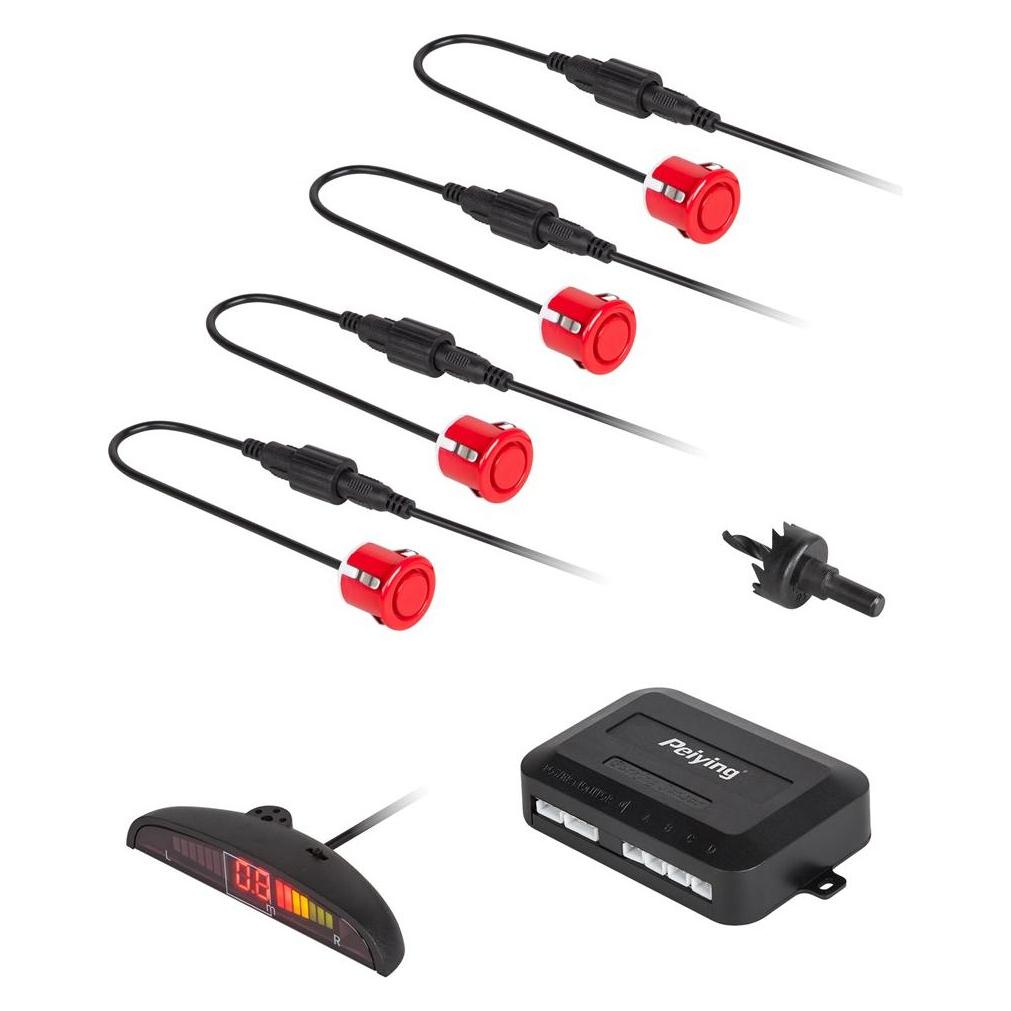 Peiying Parking sensors with screen (rear)? Red (PY0104R)