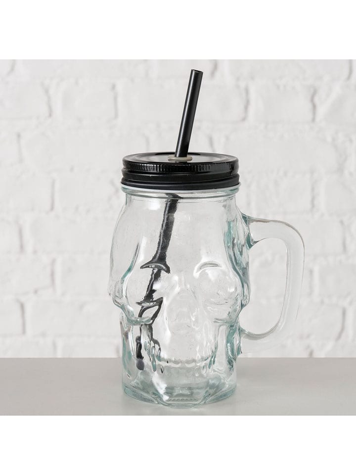 Boltze Partybecher "Skulio" in Transparent/ Schwarz - 450 ml - onesize