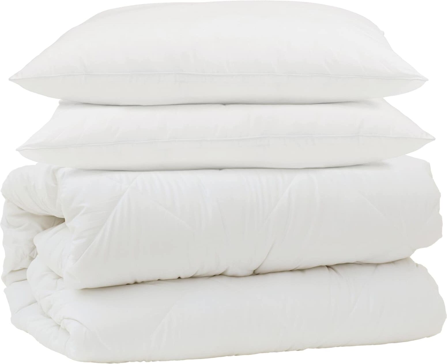 vidaXL Ensemble de Duvet avec oreiller 3 pièces Blanc Microfibre
