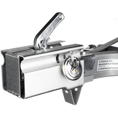 Kastensicherung STEMA "Diebstahlsicherung Safety-Box", silber (silberfarben), B:13,5cm L:21cm, Stahl, Sicherheitsschlösser, Für Anhänger im abgekuppelten Zustand