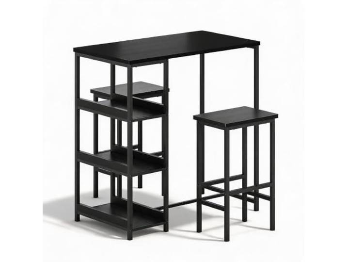 GarveeLife Esstisch Set für 2 Personen, höhenverstellbarer Bartisch mit 2 Hockern