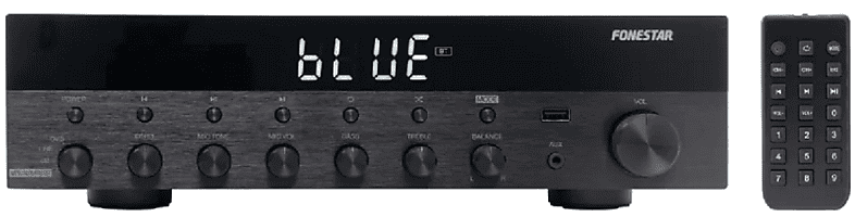 Amplificador HiFi - Fonestar AS-6060, Bluetooth, 60Wx2 RMS, 350W, Mando a distancia, Negro