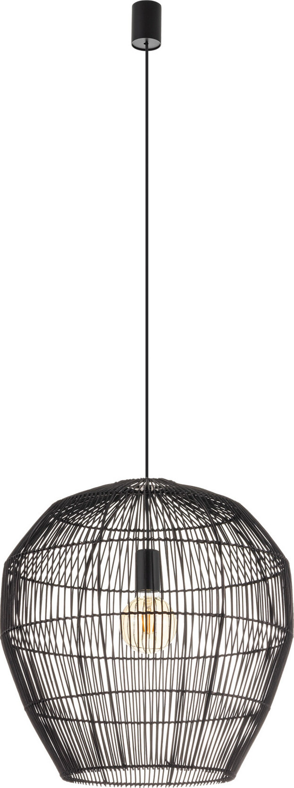 Lyora Rotan hanglamp Haiti M zwart Ø 50 cm