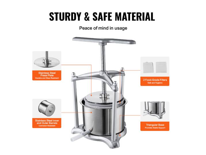 Singwinner 6L manuel fruits vin presse fabricant en acier inoxydable ménage Nature légumes jus faisant la Machine pour la cuisine à la maison