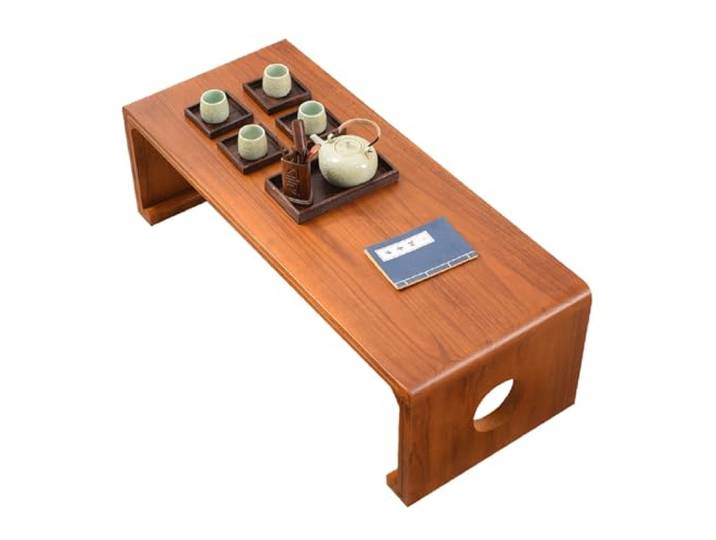 CHDdfhRH Massivholz-Nachttisch Kreativer Wohnzimmer-Couchtisch Vielseitig(Teak Colour,120 * 50 * 30cm)