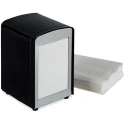 Relaxdays 5 x Serviettenspender Retro schwarz Schwarz,Silber