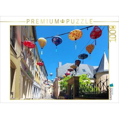 CALVENDO Puzzle Luxemburg-Stadt, Lampions in der Rue du St. Esprit | 1000 Teile Lege-Größe 64x48cm Foto-Puzzle für glückliche Stunden