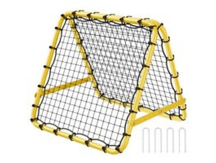 VEVOR Filet de rebond de football, 101,6 x 89,9 x 94 cm, rebondisseur pour entraînement football portable, tube en fer, filet de but à angles entièrement réglables, équipement pour enfants, tous âges