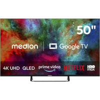 LIFE MD 850701 Google TV, QLED-Fernseher 125.7 cm (50 Zoll), schwarz, UltraHD/4K, Triple Tuner, Chromecast built-in