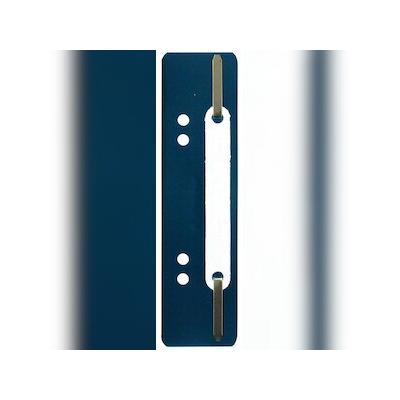 Exacompta 426007B 250x Einhängeheftstreifen aus PP mit Doppellochung, Deckleiste aus Kunststoff für Dokumente, DIN A4, 35x150mm - Dunkelblau