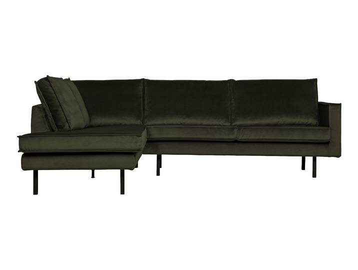 WOOOD Hoekbank Rodeo Links, Velvet - Dark Green - BePureHome