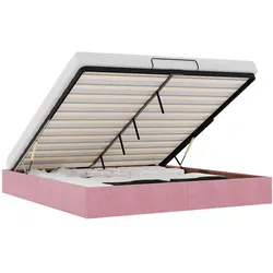 vidaXL Ottoman-Bett ohne Matratze Rosa 160x200 cm Samt