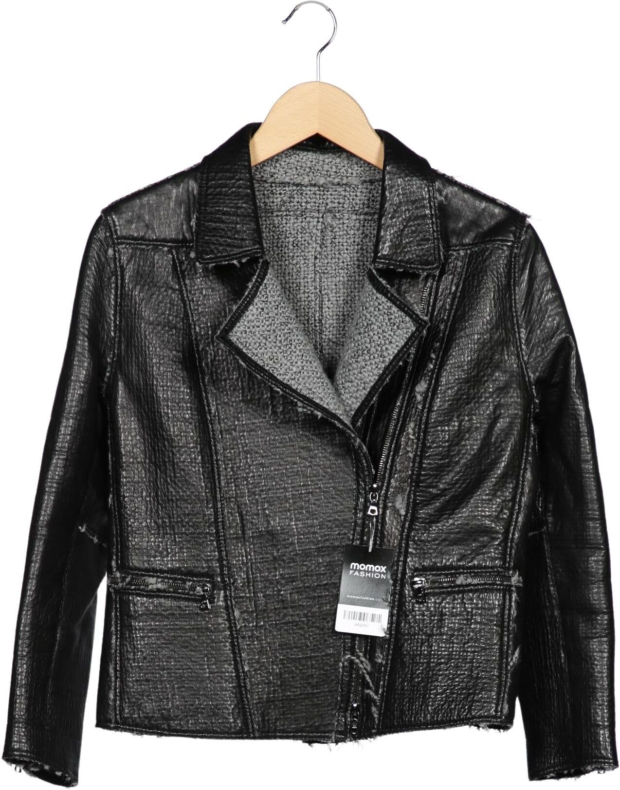 Sylvie Schimmel Damen Jacke, Schwarz, Gr. EU 38 (FR 40), Leder - Second Hand