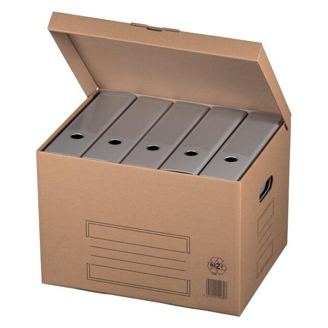 Smartboxpro Archiv-Klappbox, braun, Automatikboden, Klappdeckel, Beschriftungsfelder, stapelbar, Innenmasse: 410 (312910010)