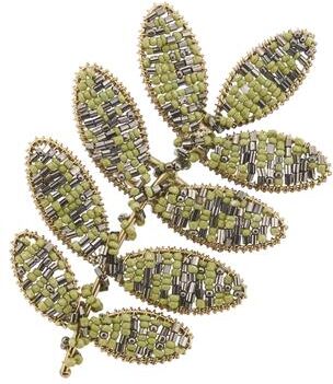 Saro Lifestyle Beaded Napkin Rings With Leaf Design (Set of 4)