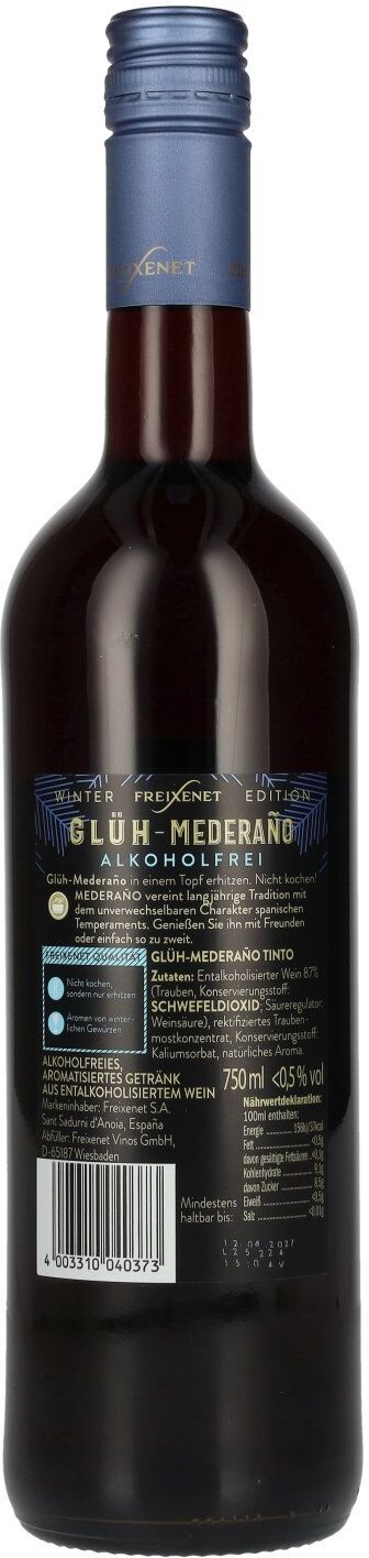 Freixenet Glüh Mederaño Tinto Alkoholfrei 0,75l