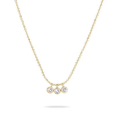 Kette mit Anhänger TAMARIS "Schmuck Geschenk Silber 925 Halskette Tiny Glimmer", gold (gelbgoldfarben, kristallweiß), Halsketten, Damen, Silber 925 (Sterlingsilber), L: 45, mit Zirkonia (synth.)