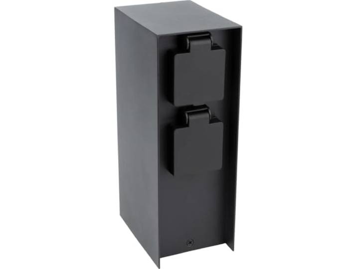 Borne de jardin à fixer 2x16A IP44 - Aluminium Noir - Zenitech (4 Prises 16A)