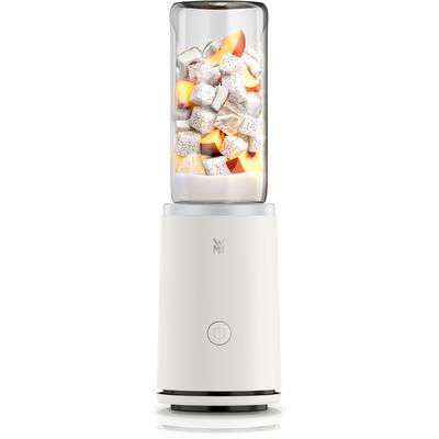 WMF Smoothie-Maker "Mix & Go Touch", weiß (sea shell), B:10cm H:33,5cm T:10cm, Zerkleinerer, recyceltes Material, auslaufsichere Trinkflasche, Einhandbedienung