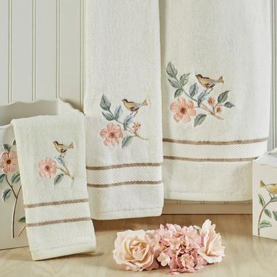 Avanti Linens, Inc Pretty Birds Bath Towel Set Ivory Bath Hand Fingertip, Bath Hand Fingertip, Ivory