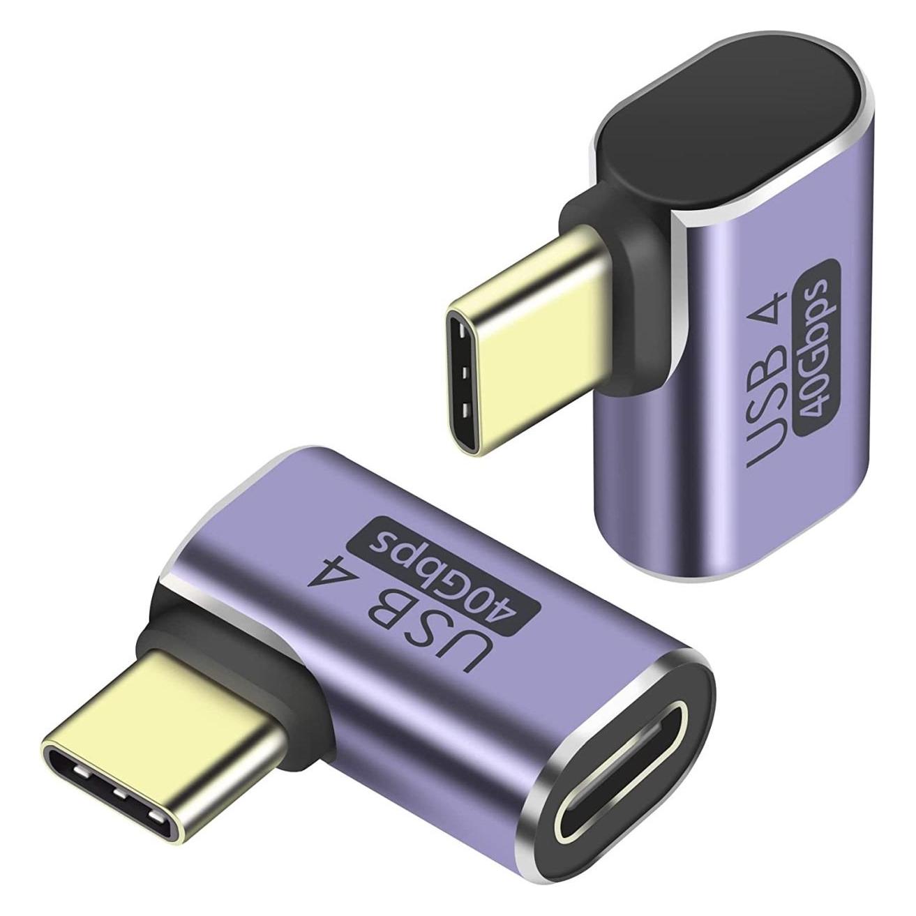 PremiumCord Adaptér USB-C na USB-C, USB 4.0, zahnutý 90° (USB-C, USB-C) (kur31-40)