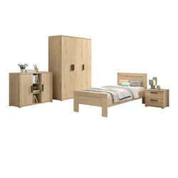 JUGENDZIMMER Set Keelia Eiche Melamin 4tlg Möbel