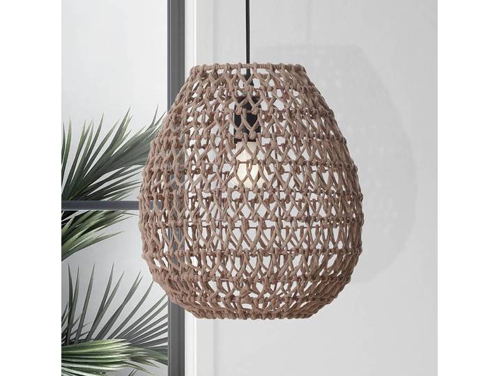 Suspension Griffin type A 250cm Marron/Taupe Câble ABS, douille ABS, baldaquin aluminium, boîtier luminaire aluminium Ampoule