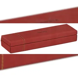 Rhodiarama, Stiftebox aus Kunstleder, 21x5,5x3cm - Nacarat 194512C
