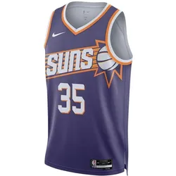 Nike, Herren, Sportshirt, NBA Phoenix Suns Kevin Durant Icon Edition Dri-Fit Swingman-Trikot Lila/Weiss/Orange (S), Orange, Weiss, Violett