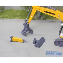 Elbe-Modell Bausatz 3 Anbaugeräte und Schnellwechsler für Liebherr R922 EM342