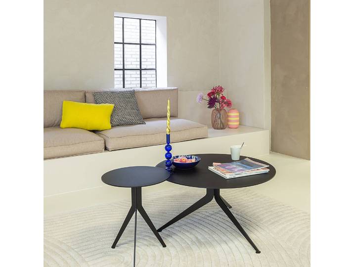 Table basse Dayley Ø 78cm Noir/Noir