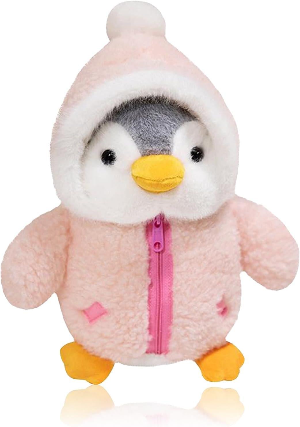 Roze pinguïn knuffel van pluche, 25 cm