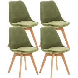 CLP 4er Set Stuhl Linares Samt   Farbe: hellgrün, Material: Samt