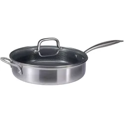 Mojawo Edelstahl Bratpfanne Deckel 29,5cm Keramik Antihaft alle Herdarten, Pfanne + Kochtopf