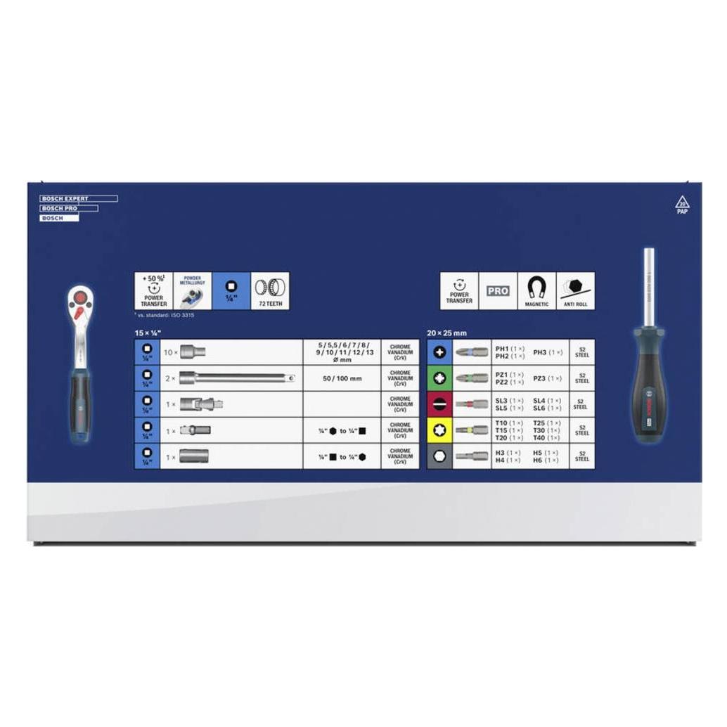Bosch Hausgeräte 1/4"-Ratschen-Set, 37-tlg. - 1600A03AC7 (1/4") (24559117)