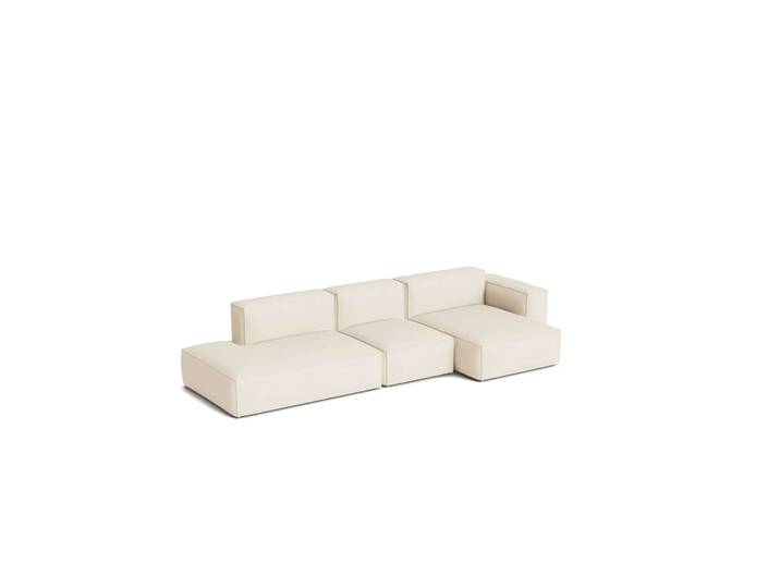 HAY Mags Soft Low Armrest Sofa 2,5-Sitzer Kombination 3 Turf cream, rechtsbündig, abnehmbarer Bezug