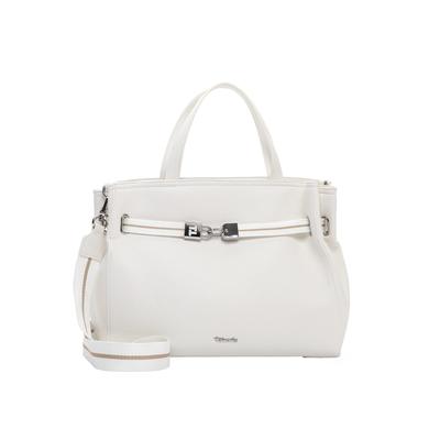 Shopper TAMARIS "Shopper TAS Kirima", Damen, Gr. B/H/T: 34cm x 27cm x 15cm 0, weiß (weiß 300), Polyester, Taschen Shopper