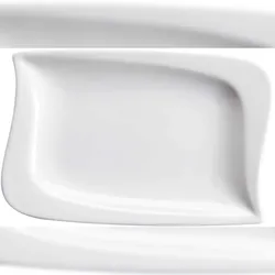 MÄSER Platte rechteckig 27,7 x 18 cm, Serie LA MUSICA, Weiß, 2er Set, 576024