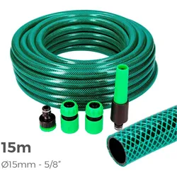 Gartenschlauch Kit Basic Line Ø Innen 15Mm Ø Außen 19Mm (5/8") - Rolle 15M Mit Edm Armaturen