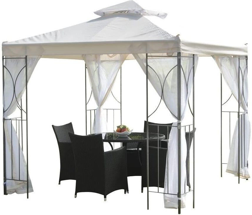 Dakota Fields Carone 2.5m x 2.5m Gazebo Cream 250cm W X 250cm D X 240cm H