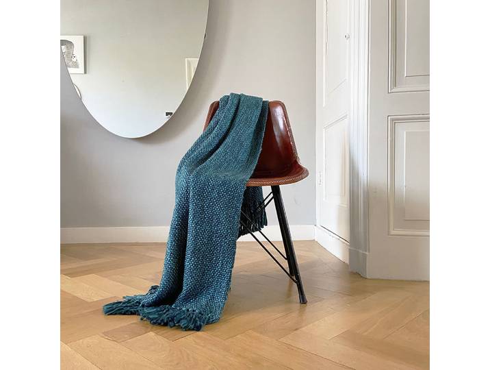 Plaid bleu foncé 125x150