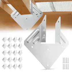 VEVOR Holzverbinder, Innenmaß 40x21x63 mm, Balkenverbinder aus hochfestem Stahl mit schwarzer Rostschutzbeschichtung, Pfostenträger, Balkenträger für Dachbalken-Holzkonstruktionen, 25 Stück
