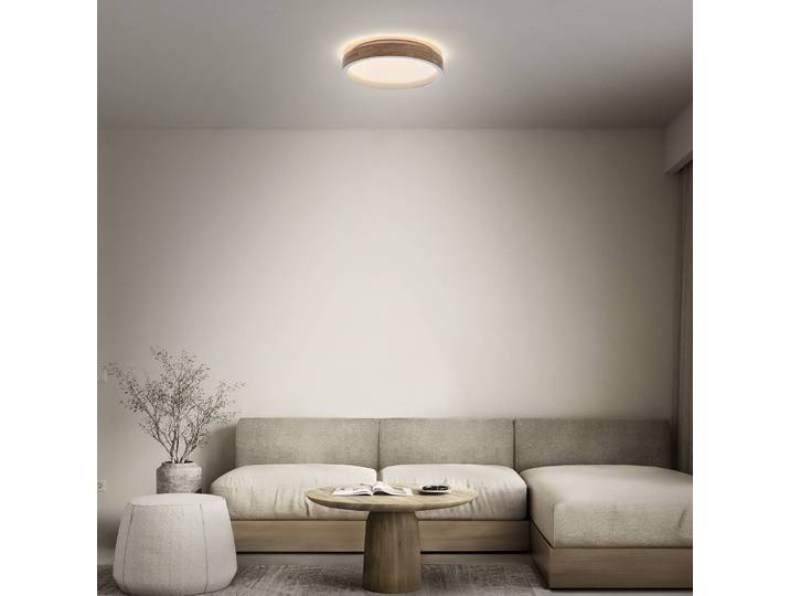 OSRAM Deckenleuchte ORBIS MARIANO, dimmbar, Holz hell, für Wohn- / Esszimmer, Metall, Modern
