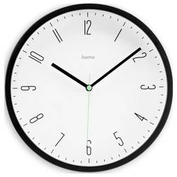hama 00185882 Wanduhr Capri, Quarzuhr, analog, modern, Ø 25 cm, Schwarz