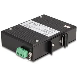 Delock Industrie Gigabit Ethernet Switch 4 Port RJ45 2 Port SFP für Hutschiene (4 Ports), Netzwerk Switch, Schwarz
