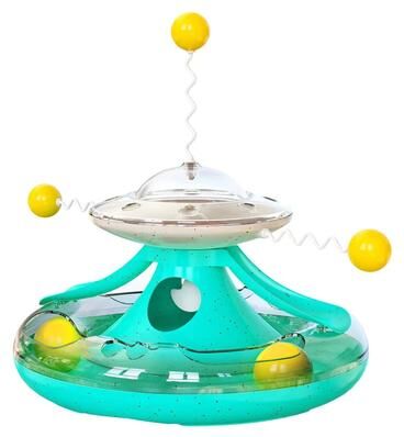 Inspire Essentials Interactive Cat Puzzle Toy With Spinning Track Balls And Feather Teaser 6