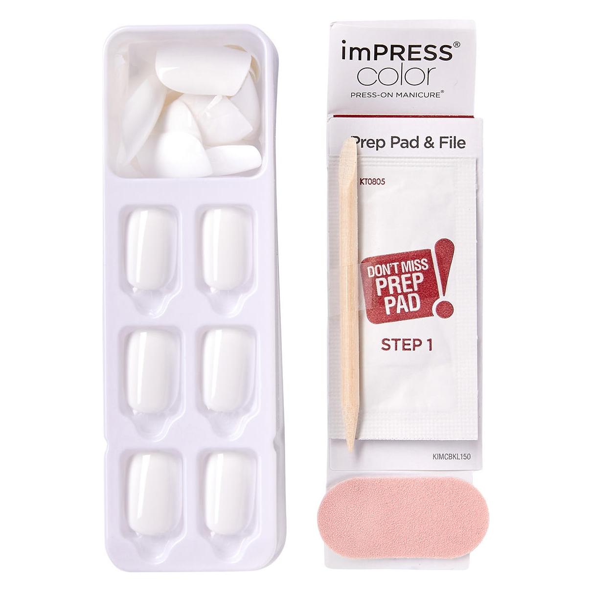 ImPRESS Künstliche Nägel zum Aufkleben in Weiss, kurz (Kunstnägel, Weiss, White) (60651232)