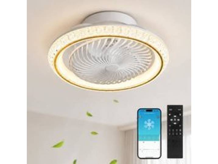 Ventilateur de Plafond avec Lumière LED 72W Plafonnier Ventilateur Silencieux Rotation 360° Éclairage Dimmable