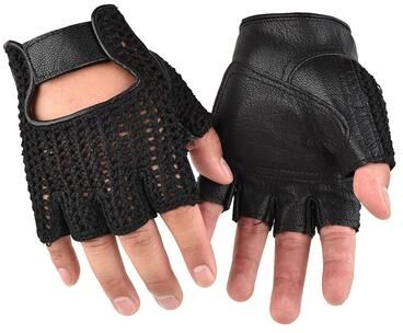 Clever Finds Breathable Leather Weight Lifting Gloves Non Slip Gym Workout Gloves sheepskin Black