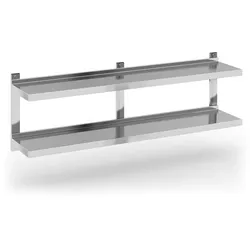 Edelstahl Doppelwandregal, 1500 x 300 mm